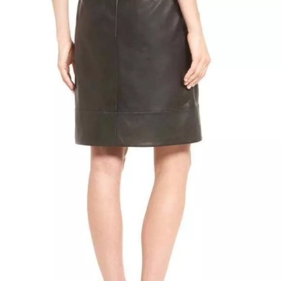 HALOGEN | Nordstrom A Line Leather Skirt - Picture 3 of 14